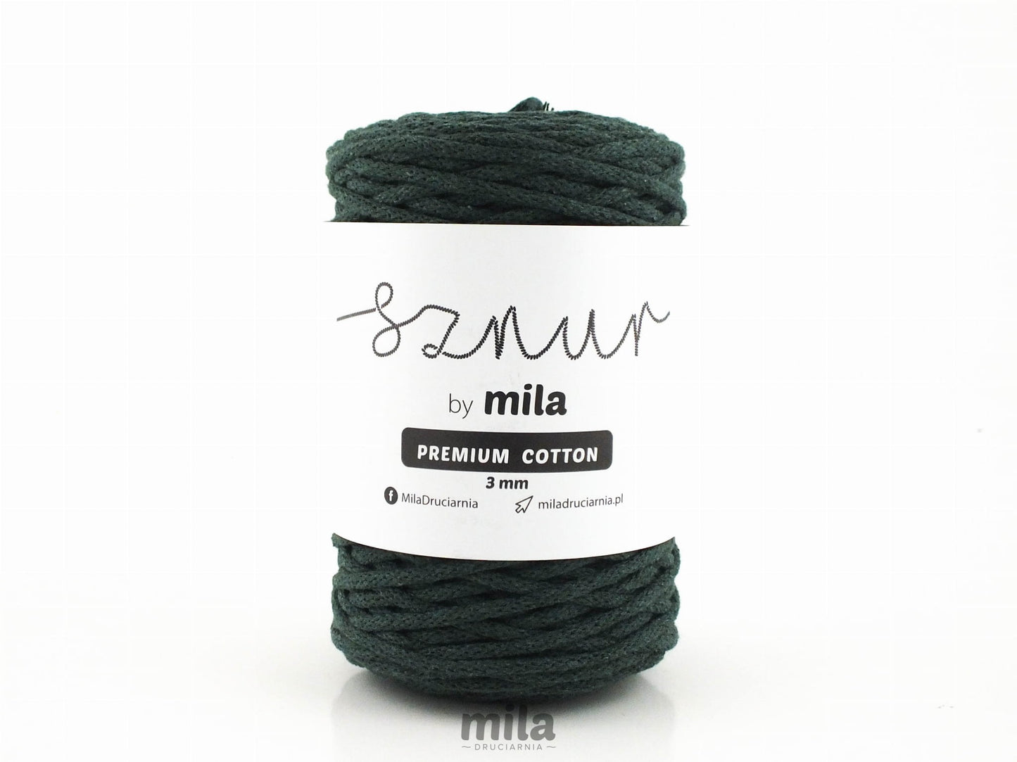 Bomullssnor 3mm - Mørke grønn PC47