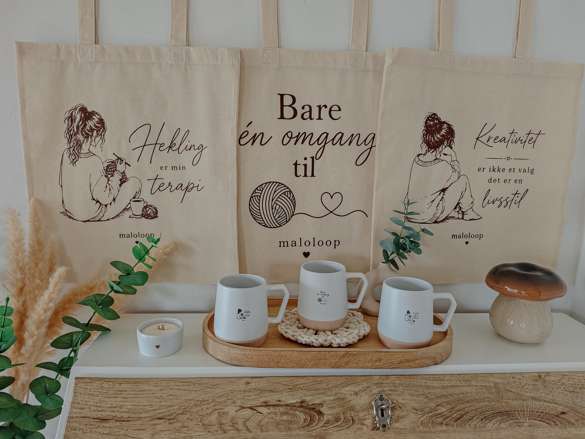 Totebag Hekling er min terapi