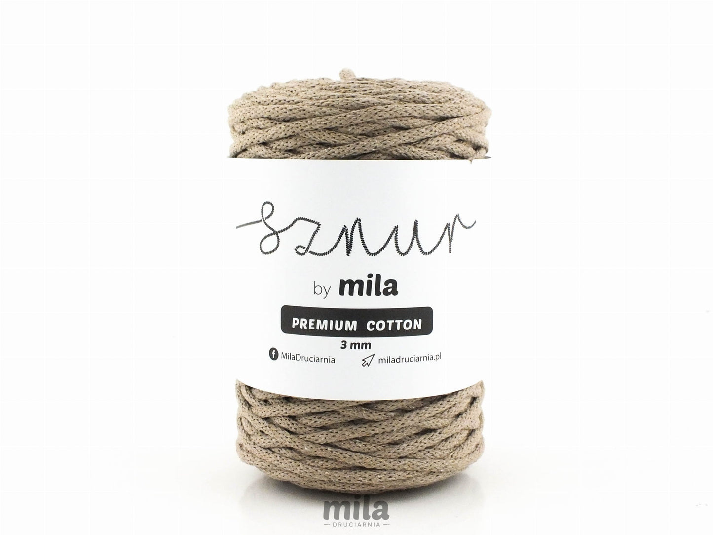 Bomullssnor 3mm - Cappuccino PC16