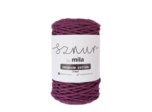Bomullssnor 3mm - Aubergine PC23