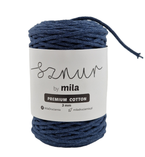 Bomullssnor 3mm - Jeans PC54