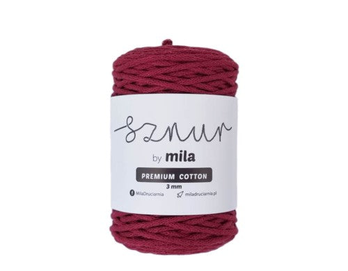 Bomullssnor 3mm - Bordo PC22