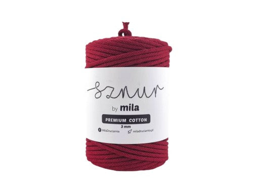 Bomullssnor 3mm - Vinrød PC78