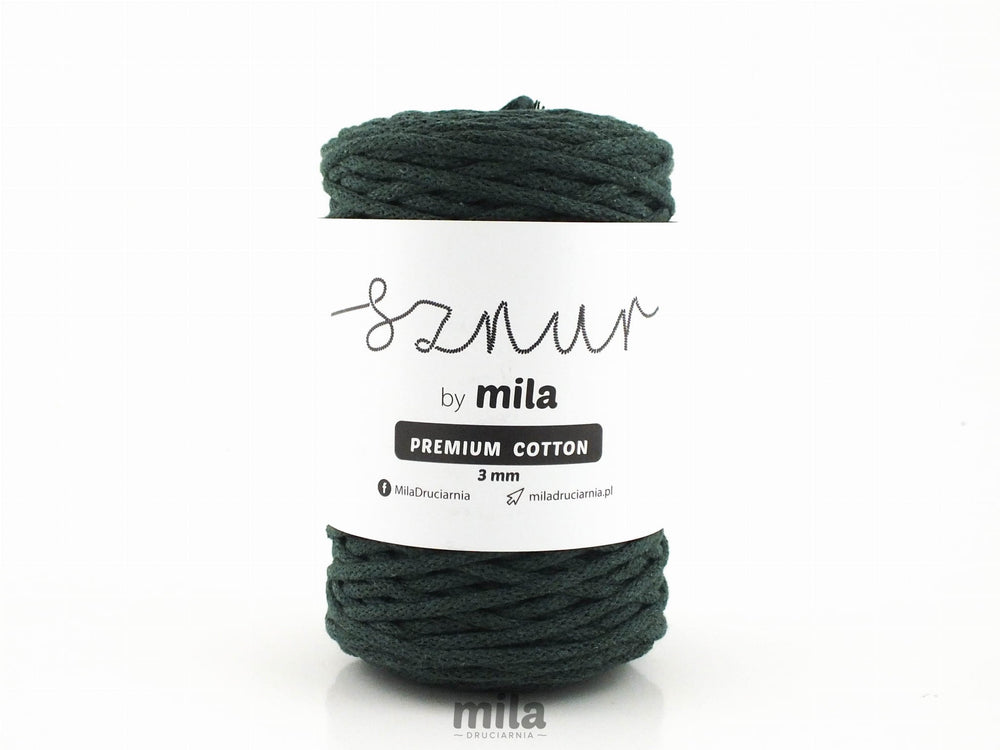 Bomullssnor 3mm - Mørke grønn PC47