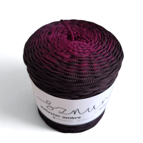 Polyestertråd 300m.ombre -OM33 aubergine/mørk sjokolade