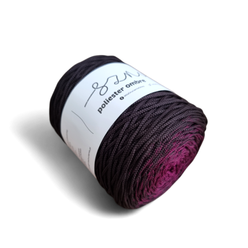Polyestertråd 300m.ombre -OM33 aubergine/mørk sjokolade