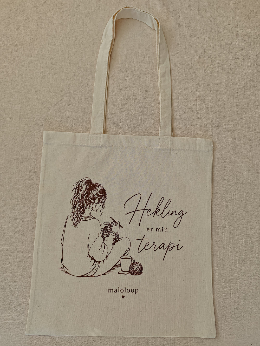 Totebag Hekling er min terapi