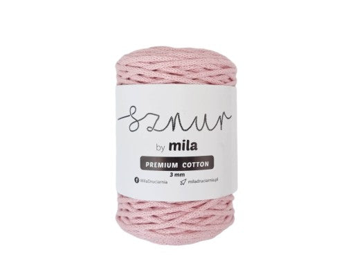Bomullssnor 3mm - Lys rosa PC30