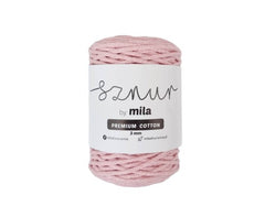 Bomullssnor 3mm - Lys rosa PC30