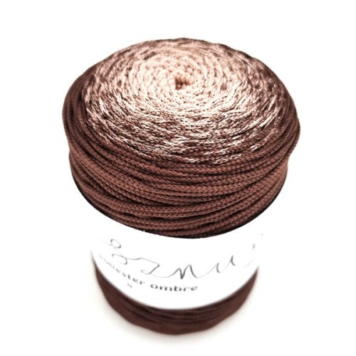 Polyestertråd 300m.ombre-OM08 rosegull/sjokolade
