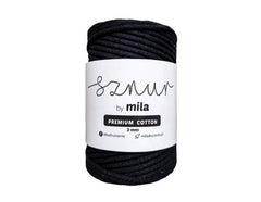 Bomullssnor 3mm - Svart PC07