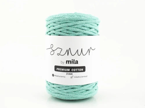 Bomullssnor 3mm - Lys mynte PC61