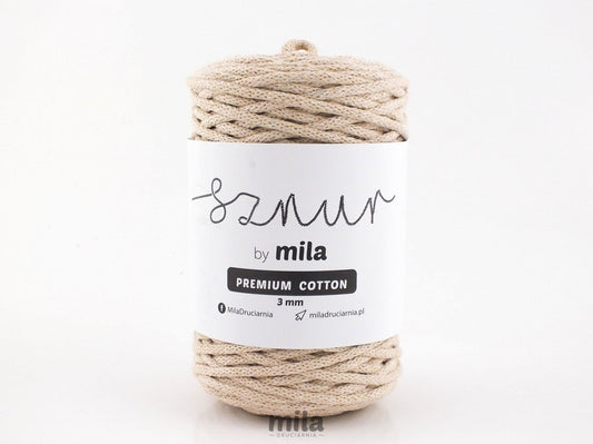 Bomullssnor 3mm - Sand PC13