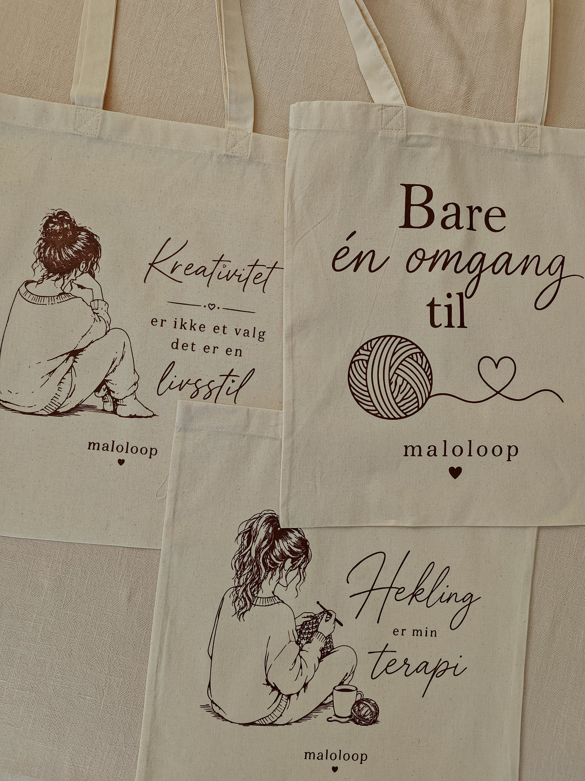 Totebag Hekling er min terapi