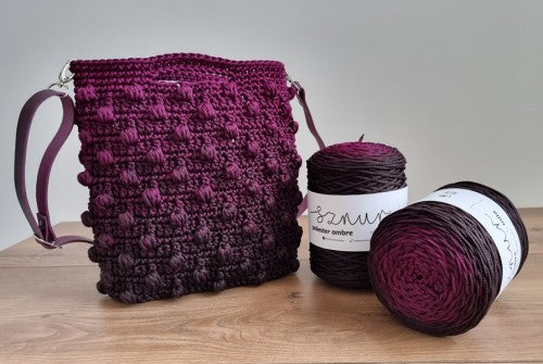 Polyestertråd 300m.ombre -OM33 aubergine/mørk sjokolade