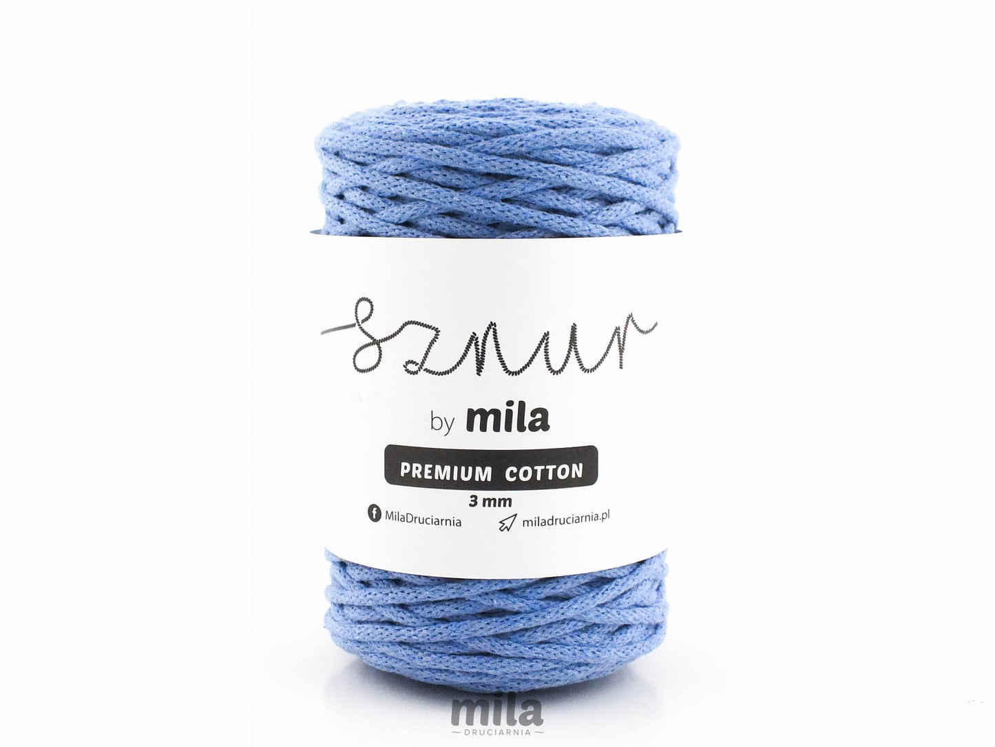 Bomullssnor 3mm - Lys jeans PC55