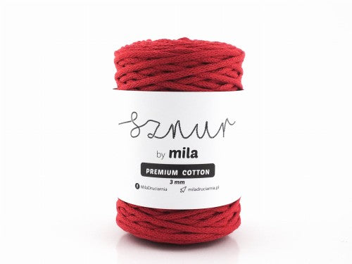 Bomullssnor 3mm - Rød PC36